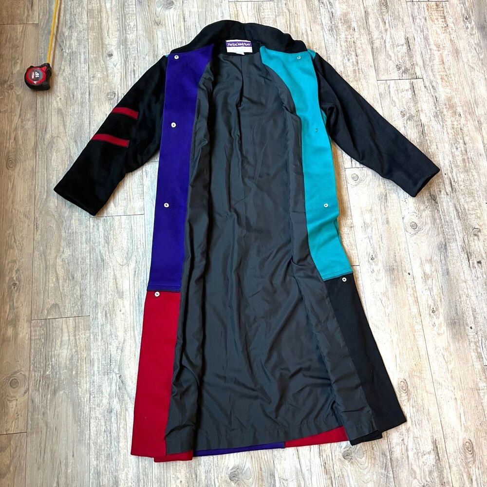 Vintage 80s Wool Coat Werable Art Marylou Ozbolt Storer Fibrearts Seatle P/Small - Picture 3 of 12